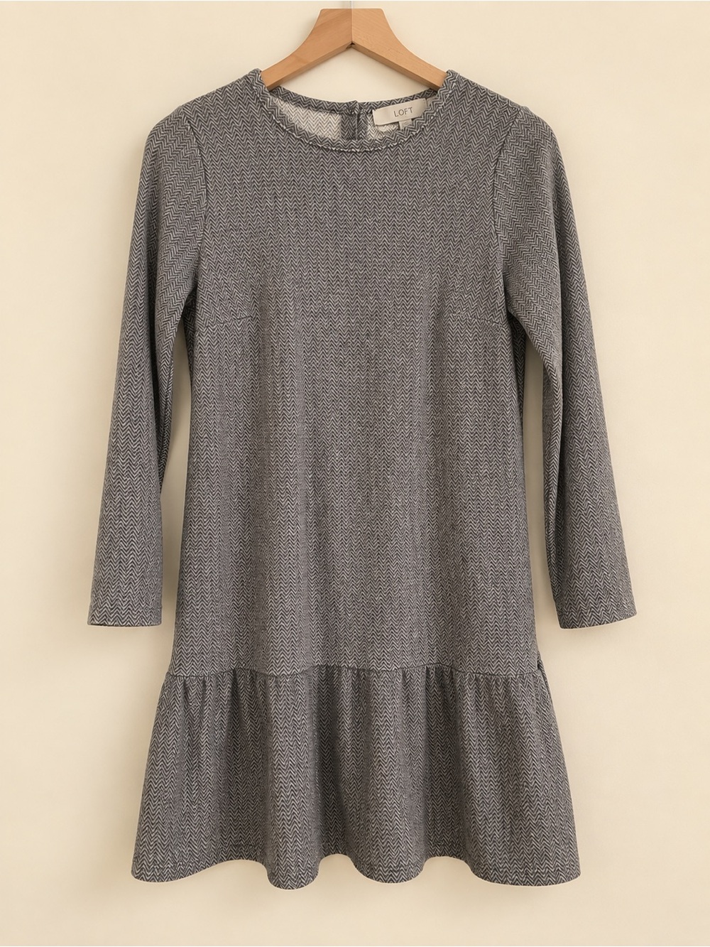 Banana Republic Factory Petite Herringbone Drop Waist Dress